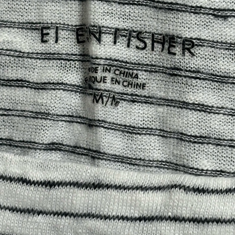 EILEEN FISHER ORGANIC LINEN
WHITE BLACK STRIPED SHIFT DRESS SIZE MEDIUM - Picture 6 of 10